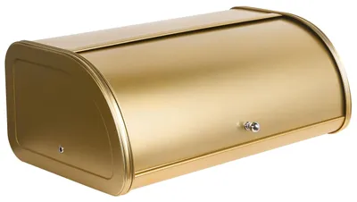 Produktbild von BELIANI Brotkasten Gold Edelstahl Halbrund 45 x 26 x 17 cm mit Rollklappe Griff Modernes Design Brotbox Rollbrotkasten Lebensmittelaufbewahrung