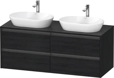Produktbild von Duravit Ketho.2 Wastafelonderkast 140x55x56,8 cm Mat Eiken (zwart)