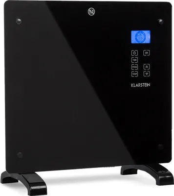 Produktbild von Klarstein Elektroheizung, Konvektor-Heizung mit Bodenrollen, Mobile Elektroheizung Energiesparend, Schlanke, Leise Heizung Elektrisch, Standgerät Heizkörper Elektrisch mit Thermostat, 1000 W