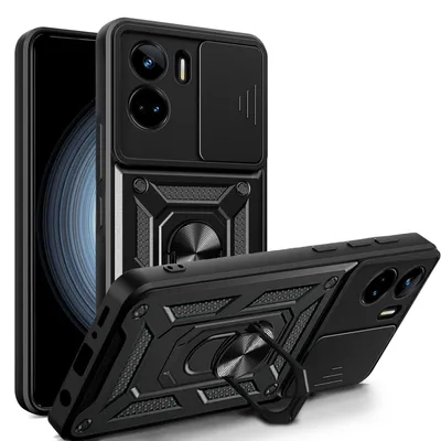 Produktbild von Outdoor Panzer Hülle Honor 90 Lite Handyhülle mit Slide Kameraschutz Ringhalter Schwarz