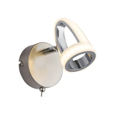 Obrázok produktu pre LED nástenné svietidlo - farba nikel matná - kov - plast - Ø 9 cm
