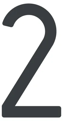 Produktbild von Moderne Hausnummer ''2'' - 152 mm in Anthrazit