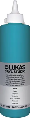 Zdjęcie produktu dla Lukas Cryl Studio Plastic Bottle Farba akrylowa Turquoise 500 ml 1 szt.