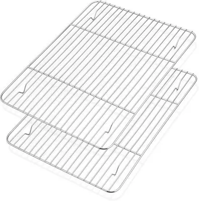 Obrázok produktu pre 2-dielna sada roštov na grilovanie a chladenie – 22×16 cm a 30×23 cm – nerezová oceľ 201 – na grilovanie, pečenie, chladenie a sušenie