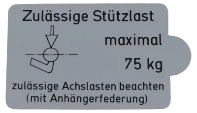 Produktbild von 25 Stück - Aufkleber Stützlast  75 kg - Klebefolie