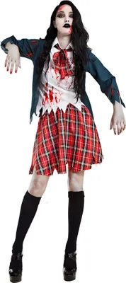 Produktbild von Schauriges Schulmädchen Zombiekostüm Zombie Halloween Kostüm Horror Outfit Damen