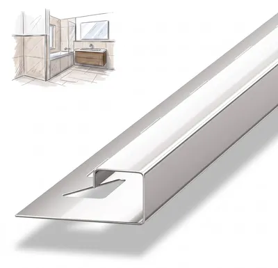Produktbild von Dalsys Fliesenschiene Eckprofil 250cm x 12,5mm Edelstahl poliert
