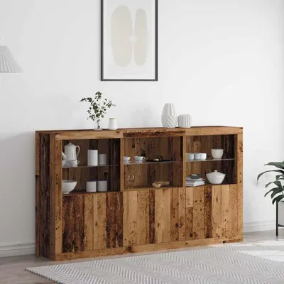 Produktbild von vidaXL LED-Sideboard Altholz 181,5 x 37 x 100 cm Holzwerkstoff