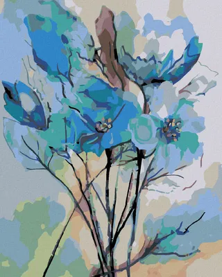 Produktbild von Diamondi - Diamond painting - ABSTRAKTION DER BLAUEN BLUMEN, 40X50 cm, ohne Keilrahmen