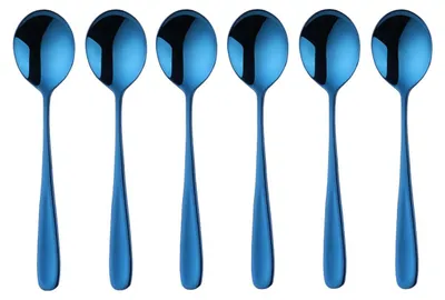 6 Edelstahl-Esslöffel 18/10, 17,5 cm, Suppenlöffel, silber