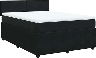 Produktbild von vidaXL Boxspringbett mit Matratze Schwarz 140x190 cm Samt