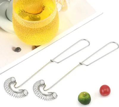 Produktbild von 2-teiliger Schneebesen aus Edelstahldraht, kleiner Schneebesen, flacher Feder-Schneebesen, Eieraufschäumer, Milch- und Eierquirl