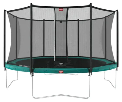 Produktbild von BERG Trampolin Favorit Regular 380 + Sicherheitsnetz Comfort Stahlrahmen Grün