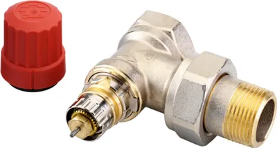 Obrázek produktu pro Danfoss ventilové těleso RA-N 20 R 3/4, rohové, matně poniklované, 1 ks.