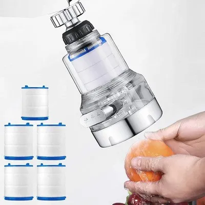 Produktbild von Universaler Wasserfilter für Küche und Bad - 360-Grad drehbar, spritzwasserbeständig mit austauschbaren Filtern