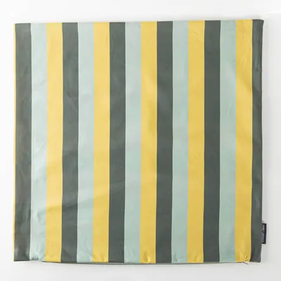 Produktbild von Kissenhülle Baumwolle mit Streifen grün grau hellblau von SCHÖNER LEBEN. Größe 50x50cm (HxB) 50x50cm (HxB) Größe