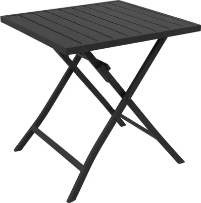 Immagine prodotto di Milani Home - tavolo da giardino pieghevole, alluminio, pieghevole salvaspazio quadrato, 4 posti, tortora, piano 70 x 70 cm