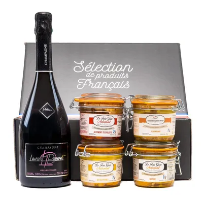 Produktbild von Gaztelu Geschenkbox – Foie Gras Nature, Espelette, Sauternes & Armagnac + Champagner | Exklusive Französische Gourmet-Auswahl