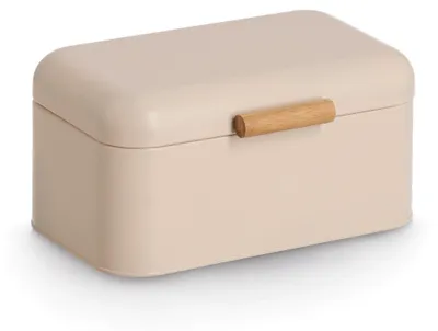 Produktbild von Zeller Brotkasten, Metall/Bambus, beige, ca. 30,5 x 20,5 x 15 cm