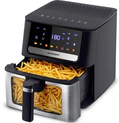 Zdjęcie produktu dla Fritownica bezolejowa, duża, pojemność 6,5 litra, z okienkiem i panelem dotykowym, moc 1700 W, 8 programów, można myć w zmywarce