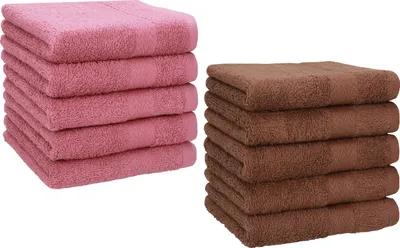 Produktbild von Betz 10 Stück Seiftücher 30x30 cm PREMIUM 100% Baumwolle Farbe: altrosa und nussbraun