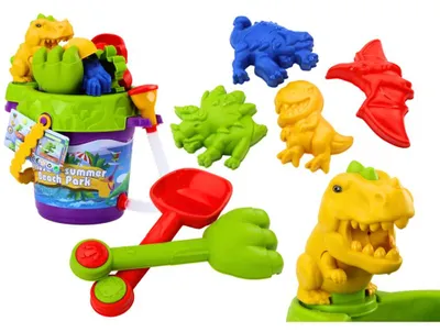 Productafbeelding van Zandemmerset met douchegieter en mallenset met dinosaurussen