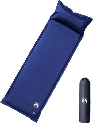Image de Matelas de camping autogonflant oreiller 1 personne bleu marine