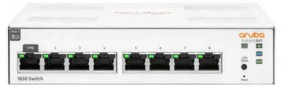 Zdjęcie produktu dla HPE Aruba Networking Networking Instant On Switch 8p Gigabit 1830, Zarządzany, L2, Gigabit Ethernet (10/100/1000), Pełny dupleks, Możliwości montowania w stelażu