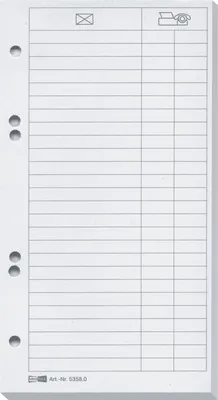 Produktbild von Ersatzeinlagen für Telefonringbuch VE=10x25 Blatt weiß