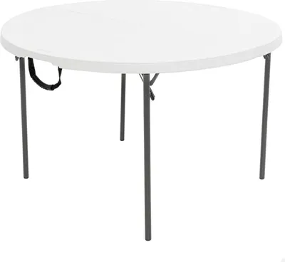 Image de Lifetime Table pliante en plastique Table pliante ronde blanche Ø 122x74 cm