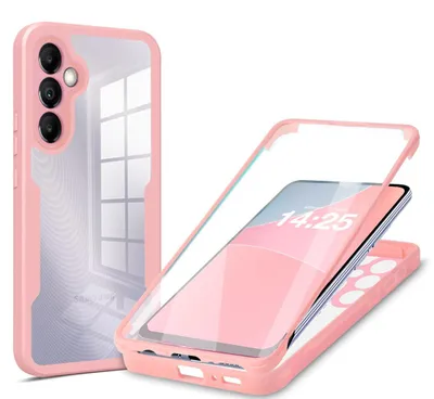 Produktbild von 360 Grad Rundum Schutz Handyhülle für Samsung Galaxy A34 5G Full Cover Vollschutz Case Farbe: Rose