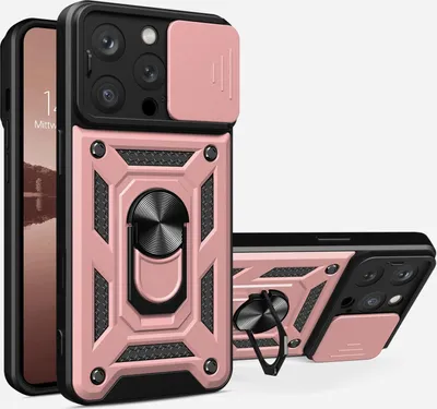 Produktbild von Armor Handyhülle für Apple iPhone 16 Pro Kameraschutz Handy Panzer Case Cover Schutzhülle Outdoor Farbe: Rosegold