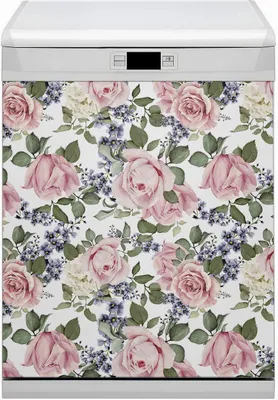 Produktbild von Küche Dekorative Magnete  Magnet Folie für Geschirrspüler 60x70 cm   - Roses Aquarell