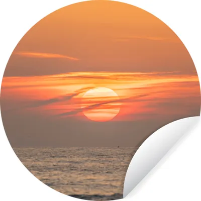 Produktbild von MuchoWow® Runde Wandtattoo - Wandsticker Tapete Aufkleber Sonnenuntergang auf dem Meer Ø 30 cm Selbstklebend und Repositionierbar - Wandaufkleber - Kreis - Wandbild - Fototapete - Selbstklebend - Dekoration - Wandschmuck - Schlafzimmer