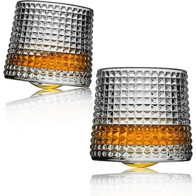 Productafbeelding van Whiskyglazen, set van 2, 160 ml, Old Fashioned model, handgeblazen kristal, loodvrij, draaibaar
