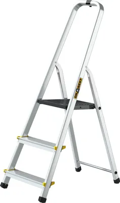 Produktbild von Drabest | Leiter - Mehrzweckleiter PRO - 3-stufig - Trittleiter - Aluminium - stabil und sicher - mit Haken - Tragkraft 150 kg
