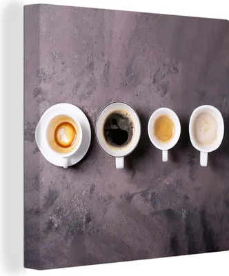 Produktbild von MuchoWow® - Leinwandbilder - Kaffee - Küche - Industrie, Wandbild, Wanddeko Bilder Wohnzimmer, 20x20 cm