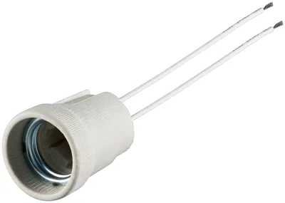 Produktbild von E27 Lampenfassung mit Zwillingslitze max. 100 W/250 V (AC), 0,15 m Kabel, Keramik