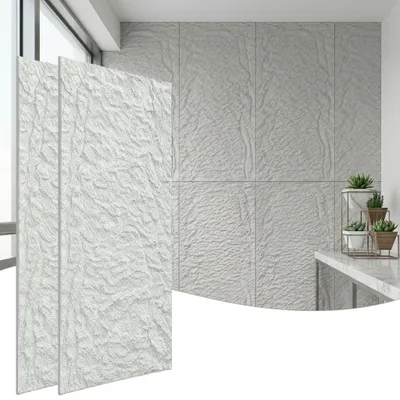 Obrázok produktu pre YARDIN, veľké nástenné panely s prírodnou vzhľadom kameňa, hrúbka 5 cm, 2 kusy, krémovo biela, štruktúrovaná vnútorná výplň, model B