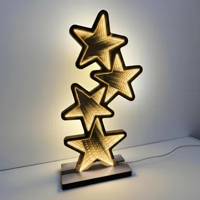 Produktbild von 1.05 Sterne mit Infinity Effekt - 117 LED / ca. 41 cm - Deko in 3D mit Timer
