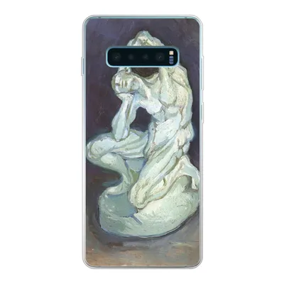Produktbild von MuchoWow® Handyhülle Schutzhülle Hülle für Samsung Galaxy S10 Plus Gipsskulptur eines knienden Mannes - Vincent van Gogh Silikon Softcase Handy Hülle - Schutzhülle