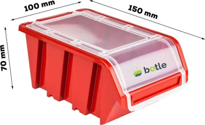 Obrázek produktu pro 40 stohovacích boxů Nástěnná police Plastové víko 96,5 x 78 cm Držák nářadí Dílenský garážový skladovací systém Vizuální úložné boxy Žlab