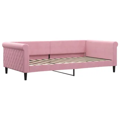 Zdjęcie produktu dla vidaXL Łóżko dzienne różowe 100x200 cm aksamitne