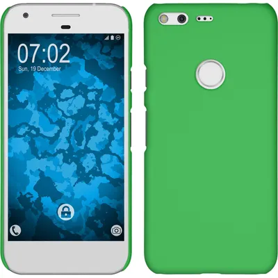 Produktbild von PhoneNatic Case kompatibel mit Google Pixel - Hülle grün gummiert Hard-case + 2 Schutzfolien