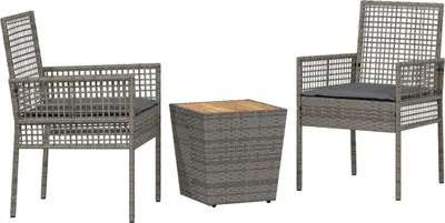 Zdjęcie produktu dla Zestaw Bistro Ogrodowego 3 pcs Szary polirattan