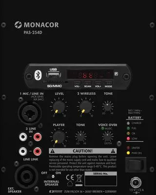 Produktbild von MONACOR PAS-254D Transportables Verstärkersystem