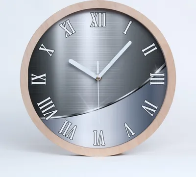 Produktbild von Holzuhr 25fi cm wanduhr - weiße Spitzen - Metall Abstraktion
