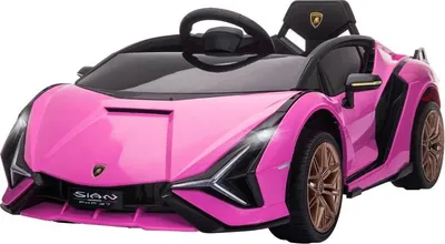 Immagine prodotto di Fortuna Lai Auto elettrica per bambini, Lamborghini, 3-5 km/h, telecomando, per bambini dai 3 ai 5 anni, rosa