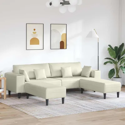 Immagine prodotto di vidaXL Divano 3 posti Crema 250 x 188 x 76 cm Velluto