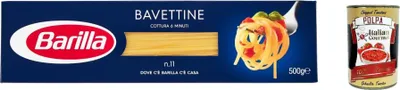 Produktbild von 5x Pasta Barilla Bavettine Nr. 11 italienisch Nudeln 500 g pack + Italian Gourmet polpa 400g